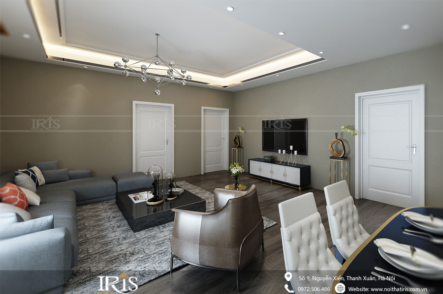 Thiết kế nội thất Oriental Westlake - Chị Hà 4 thiet ke noi that phong khach chung cu