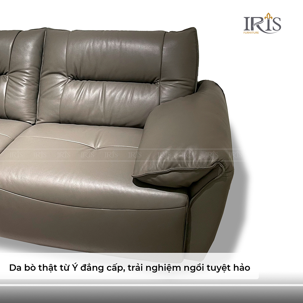 Sofa Da Đức Có Chỉnh Điện Bruno 10 Ghế có chất liệu da chống thấm nước và chống trầy xước