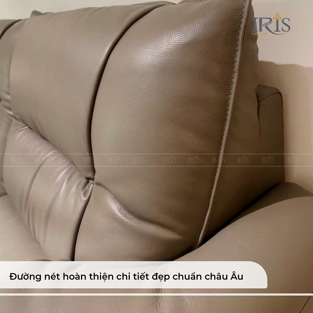 Sofa Da Đức Có Chỉnh Điện Bruno 9 Ghế với đường nét chi tiết sắc xảo chuẩn Châu Âu