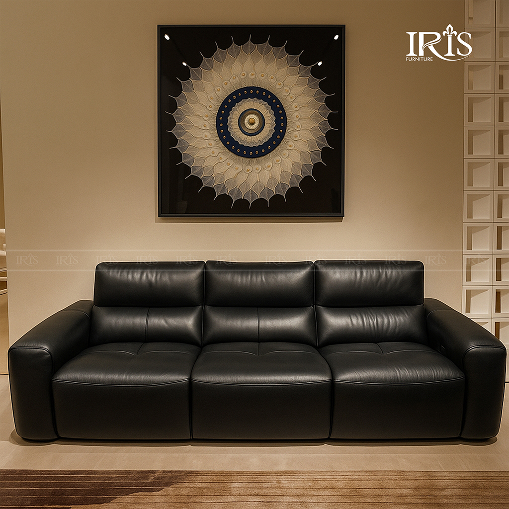 Sofa Da Thật Cao Cấp Carlo 12 Ghế được thiết kế kiểu dáng công thái học tạo cảm giác thoải mái