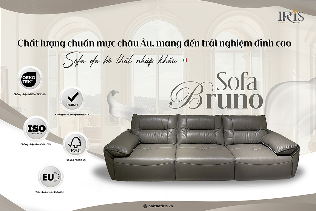 Sofa Da Đức Có Chỉnh Điện Bruno 12 Ghế có nhiều tính năng thông minh mang lại trải nghiệm đỉnh cao
