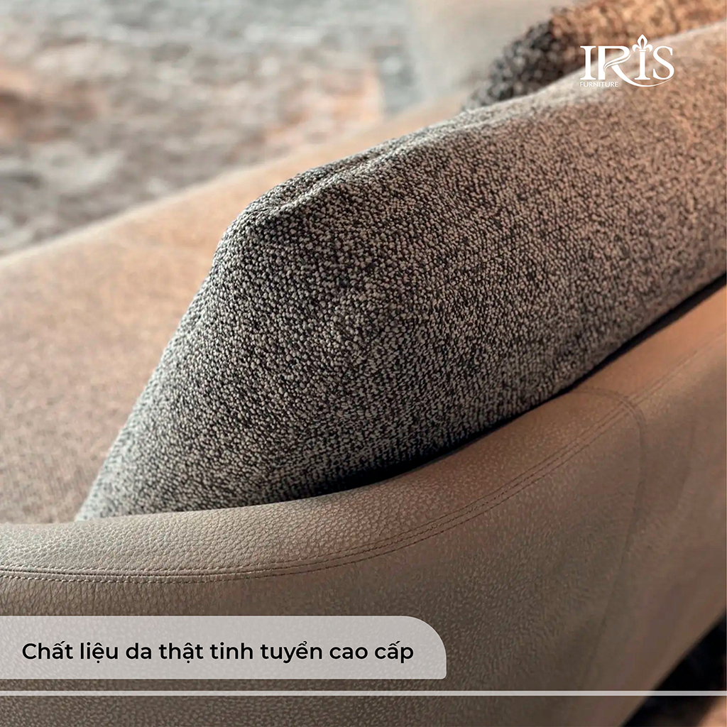 Sofa da bò thật Lawson Minotti 12 Ghế có chất liệu da bò thật kết hợp với vải tweet cao cấp