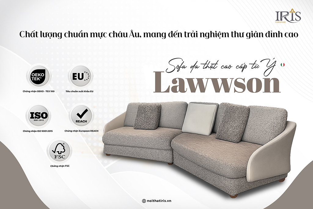Sofa da bò thật Lawson Minotti 15 Ghế mang lại cảm giác thư giãn sau những giờ làm việc căng thẳng