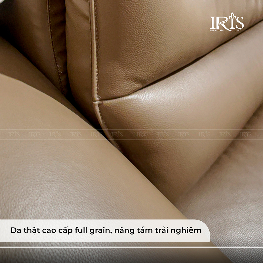 Sofa Cao Cấp Từ Ý Luigi 8 Ghế được làm bằng da cao cấp Full Grain êm ái