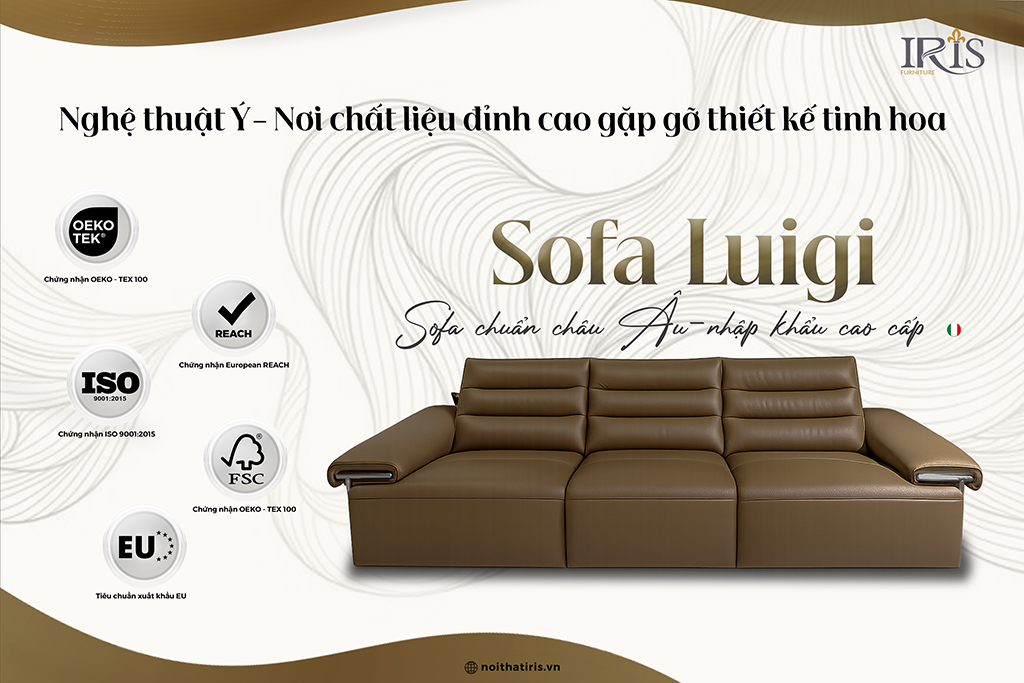 Sofa Cao Cấp Từ Ý Luigi 12 Sofa Luigi mang đầy vẻ đẹp của nghệ thuật Ý